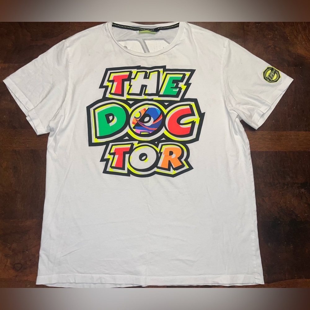 Valentino Rossi VR46 “The Doctor” White T-Shirt Official Racing Apparel XXL